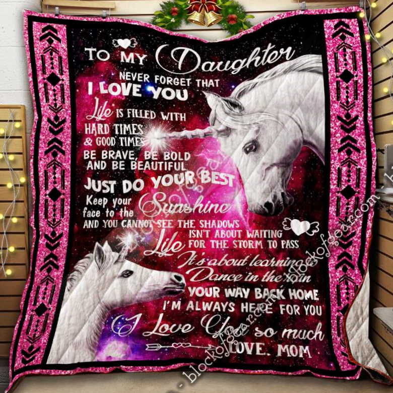 To My Daughter, Love Momunicorn 3D Quilt Blanket