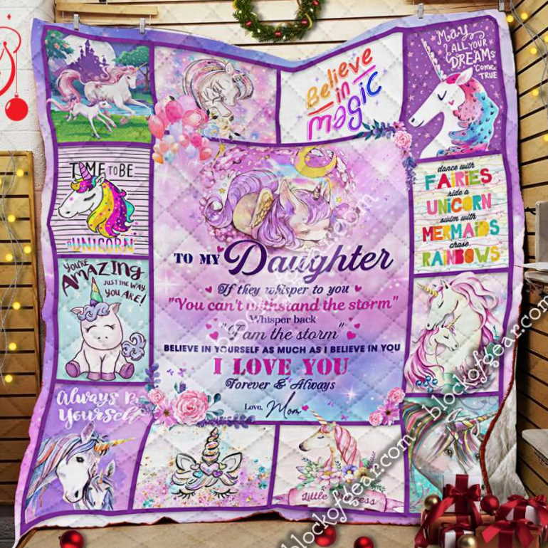 To My Daughter, Unicorn 3D Quilt Blanket