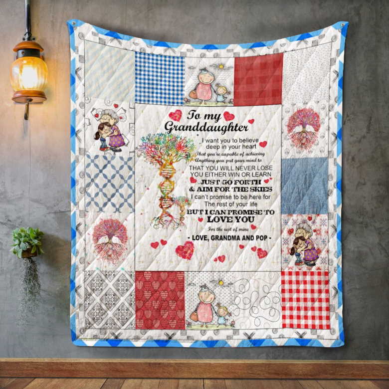 To My Granddaughter 3D Quilt Blanket