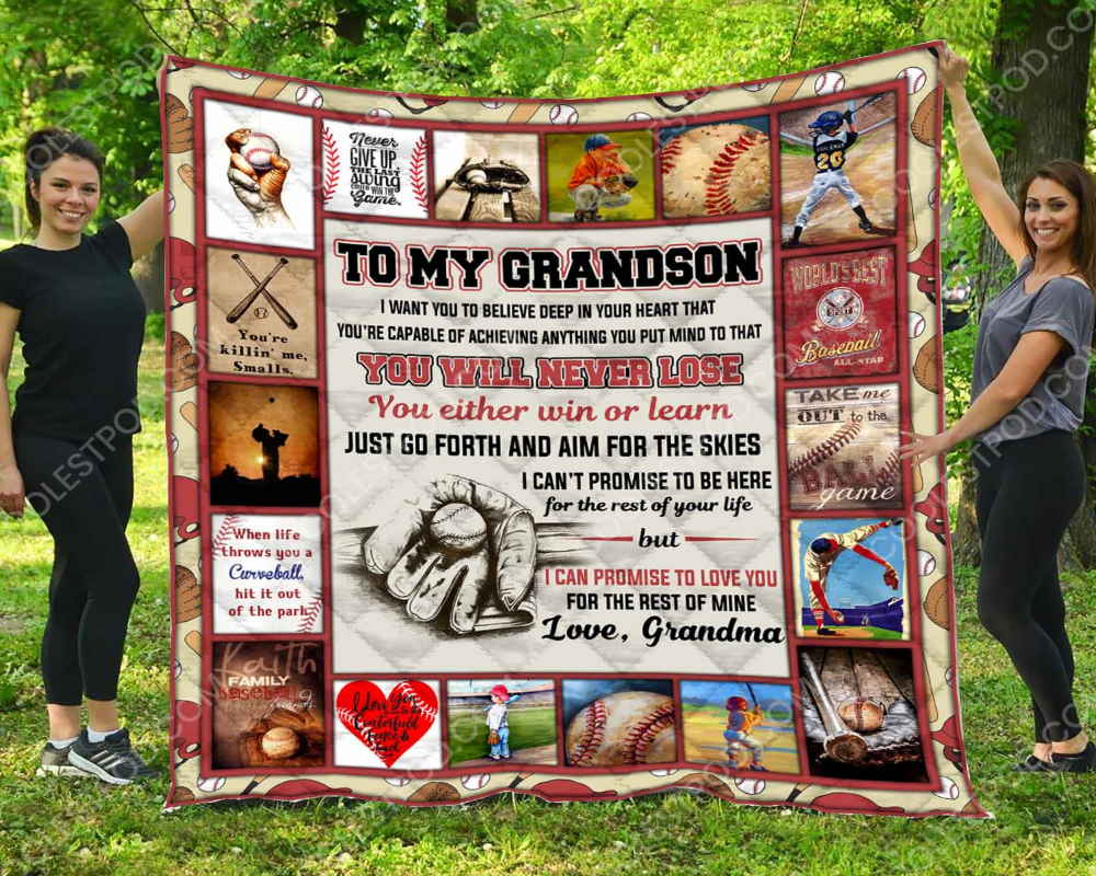 To My Grandson 3D Quilt Blanket