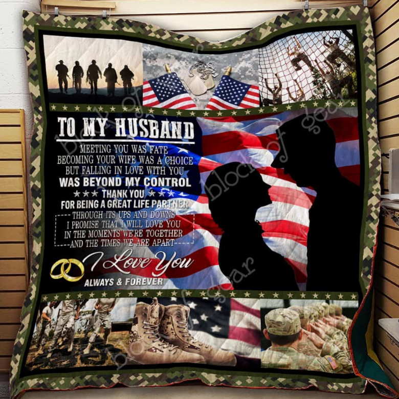 To My Husband, U.S. Army 3D Quilt Blanket