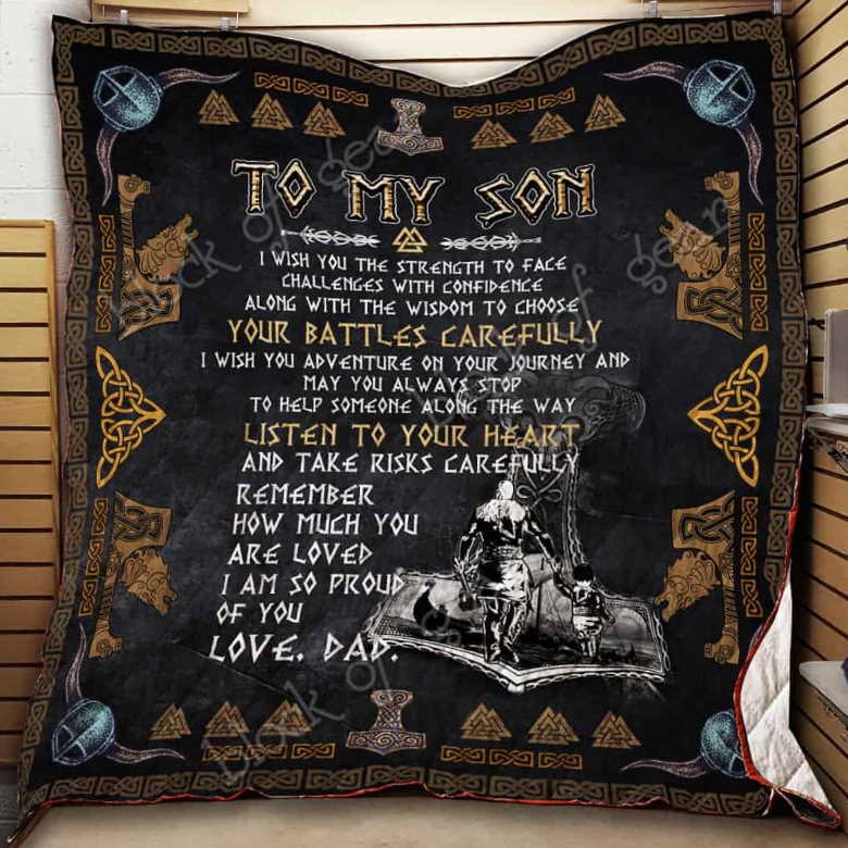 To My Son, Viking 3D Quilt Blanket