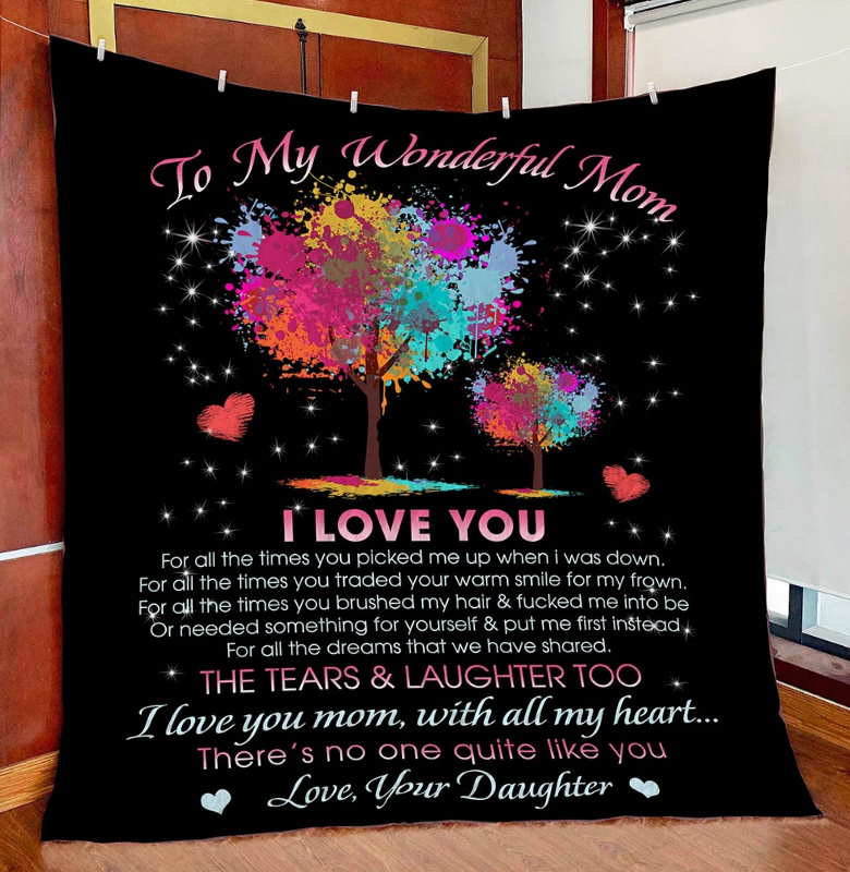 To My Wonderful Mom 3D Quilt Blanket