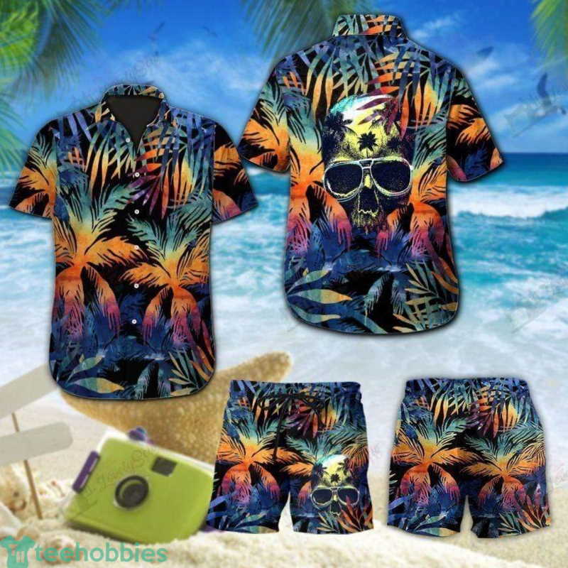 Tropical Skull Colorful Combo Hawaiian Shirt And Short