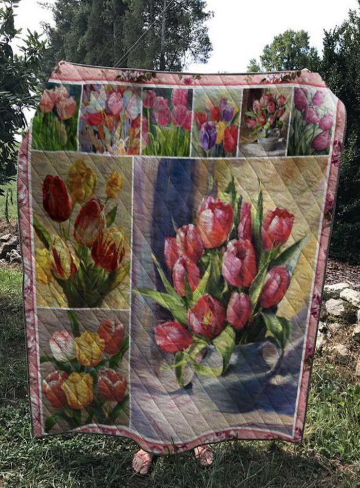 Tulip 3D Customized Quilt Blanket