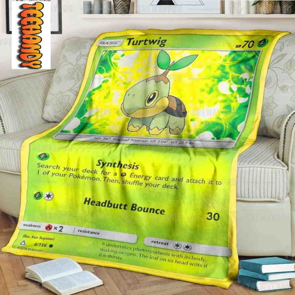 Turtwig Pokemon Card Blanket