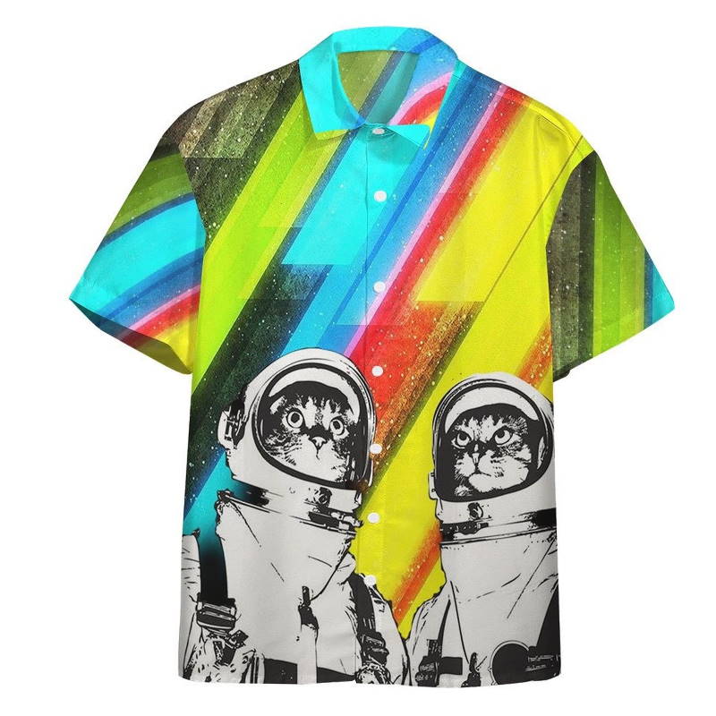 Two Spacecats Hawaiian Shirt