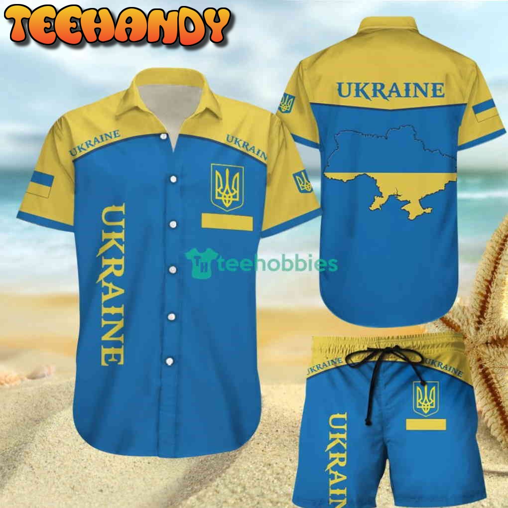 Ukraine Button Shirt 3D Full Printing Hawaiian Shirt And Short