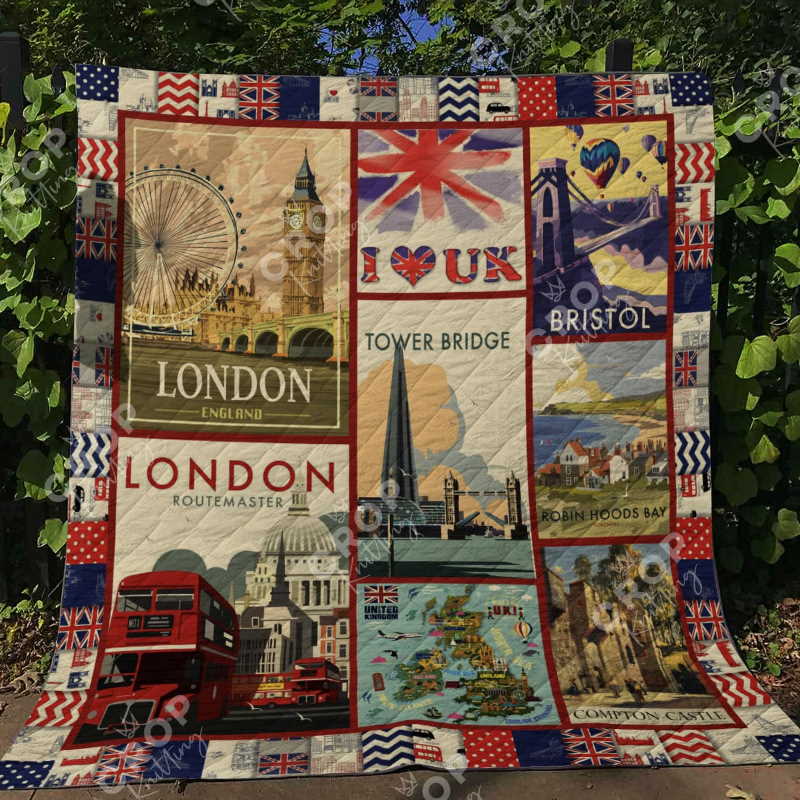 United Kingdom 3D Customized Quilt Blanket