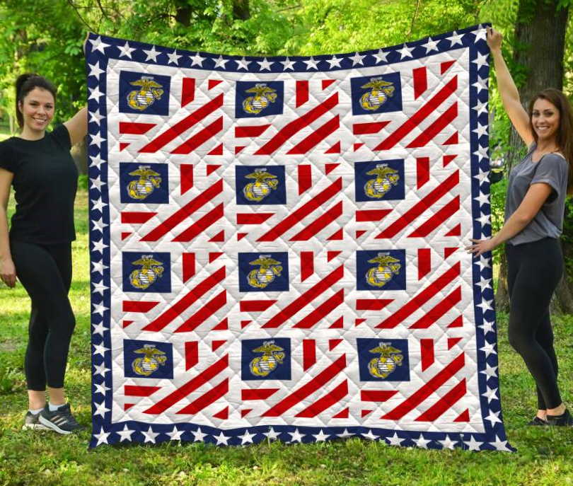 United States Marine Corps 3D Customized Quilt Blanket