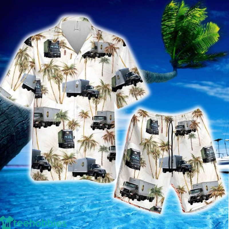 Ups Freight Truck Set Hawaiian Shirt And Short