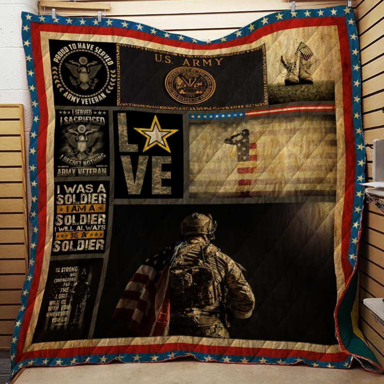 Us Army Veteran 3D Customized Quilt Blanket