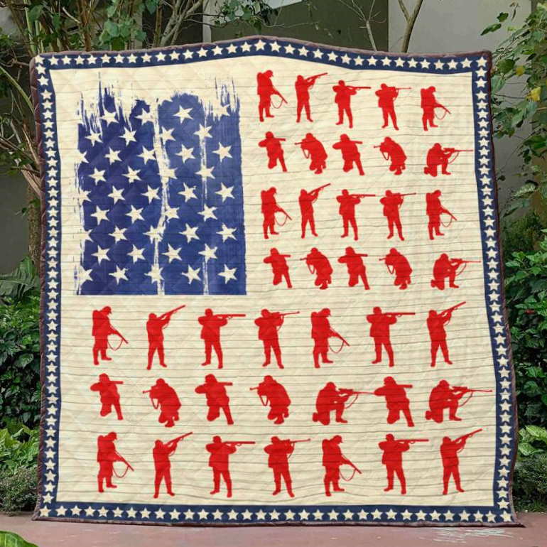 Usa Hunting 3D Customized Quilt Blanket