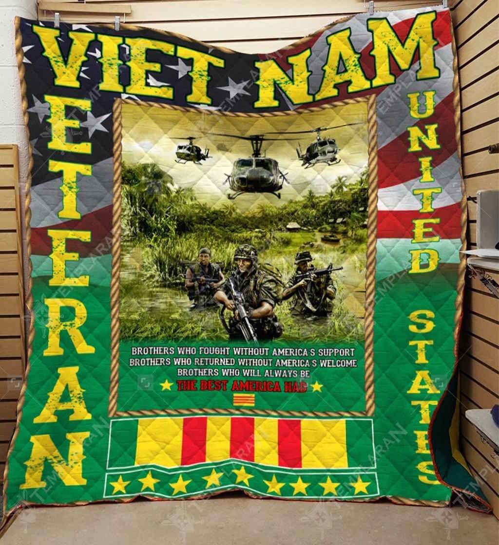 Vietnam Veteran Full Printing Quilt Blanket