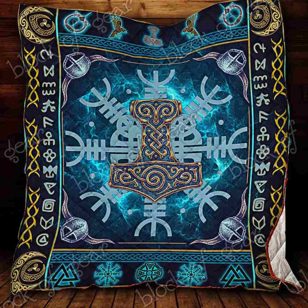 Viking Mjolnir 3D Quilt Blanket