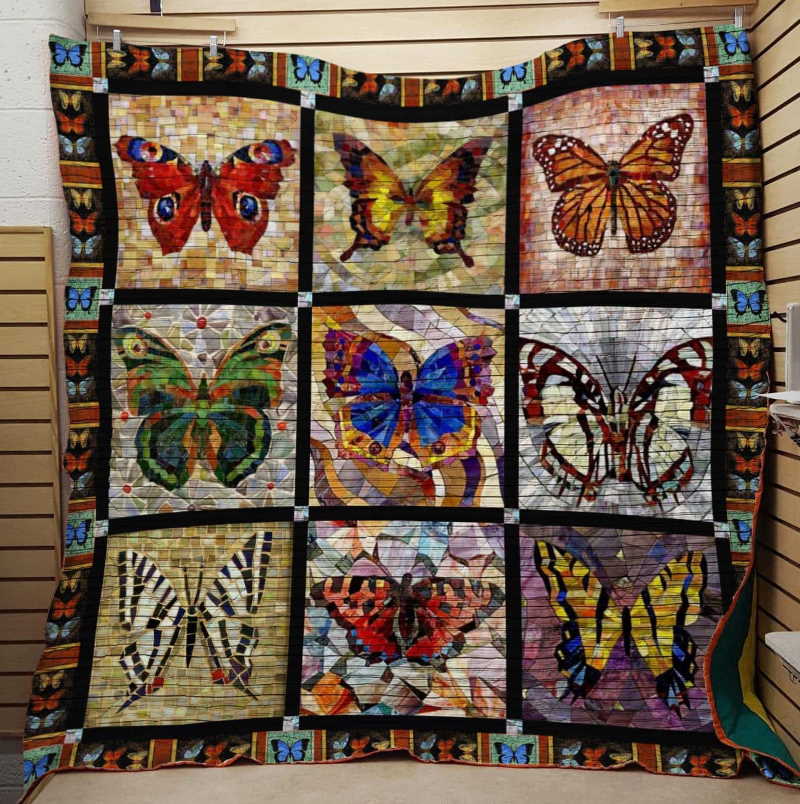 Vinatge Butterfly Queen 3D Customized Quilt Blanket