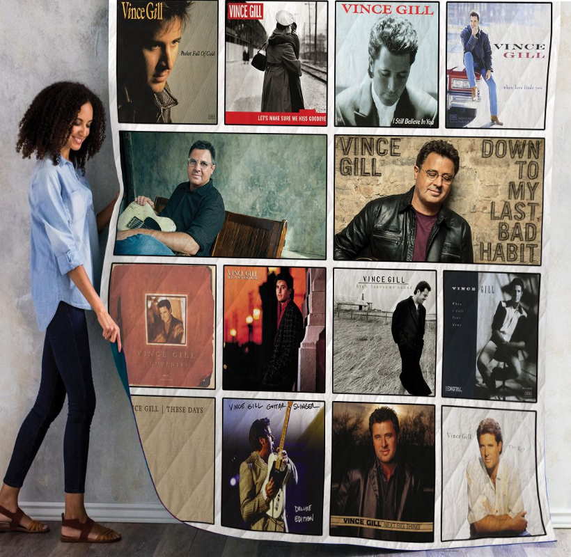 Vince Gill Albums Quilt Blanket