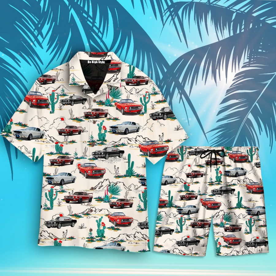 Vintage Car Hawaiian Shirt And Short