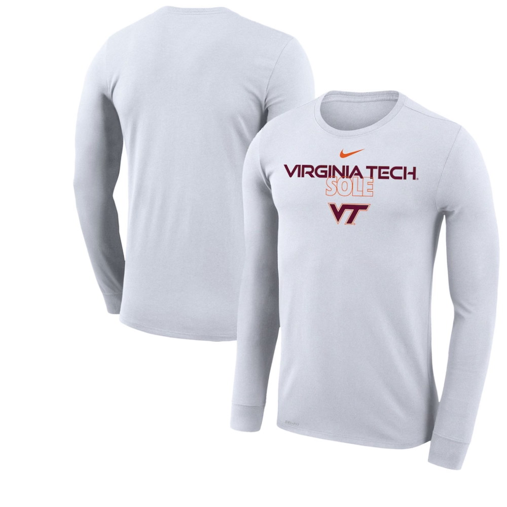 Virginia Tech Hokies On Court Bench Long Sleeve T-Shirt