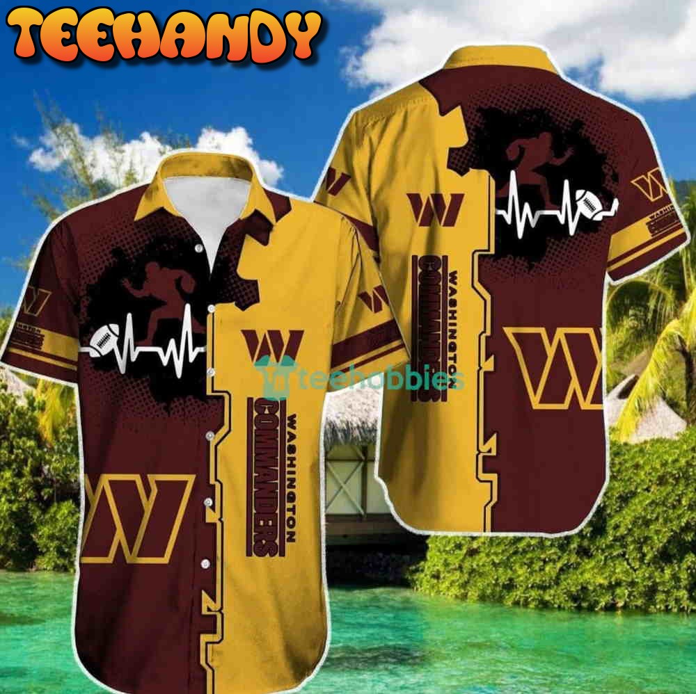 Washington Commanders Heartbeat Pattern Hawaiian Shirt