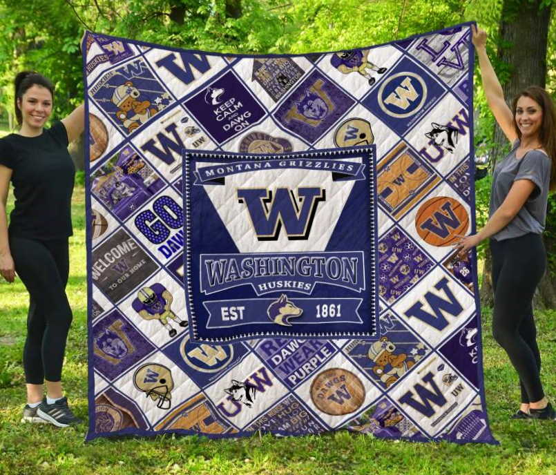 Washington Huskies 3D Customized Quilt Blanket