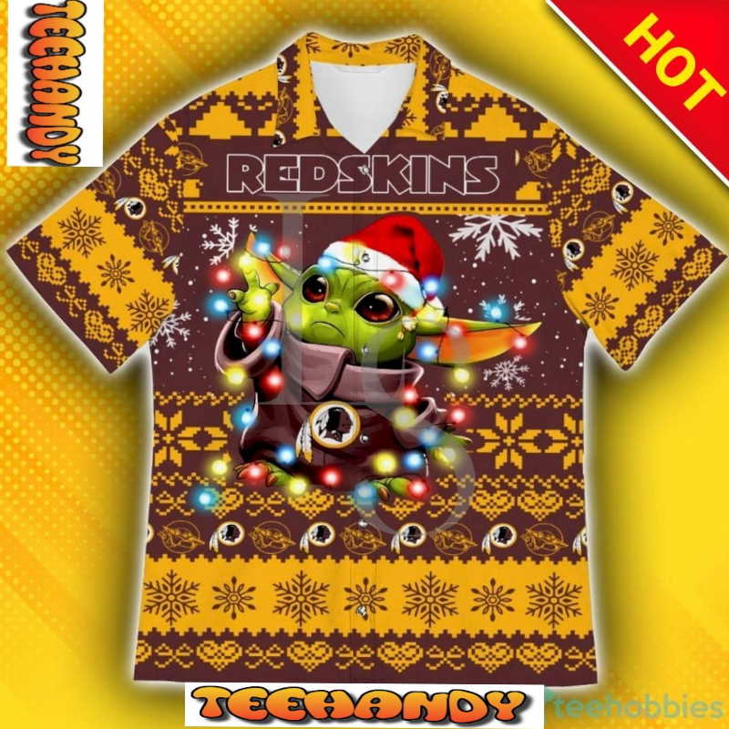 Washington Redskins Baby Yoda Star Wars Christmas Hawaiian Shirt