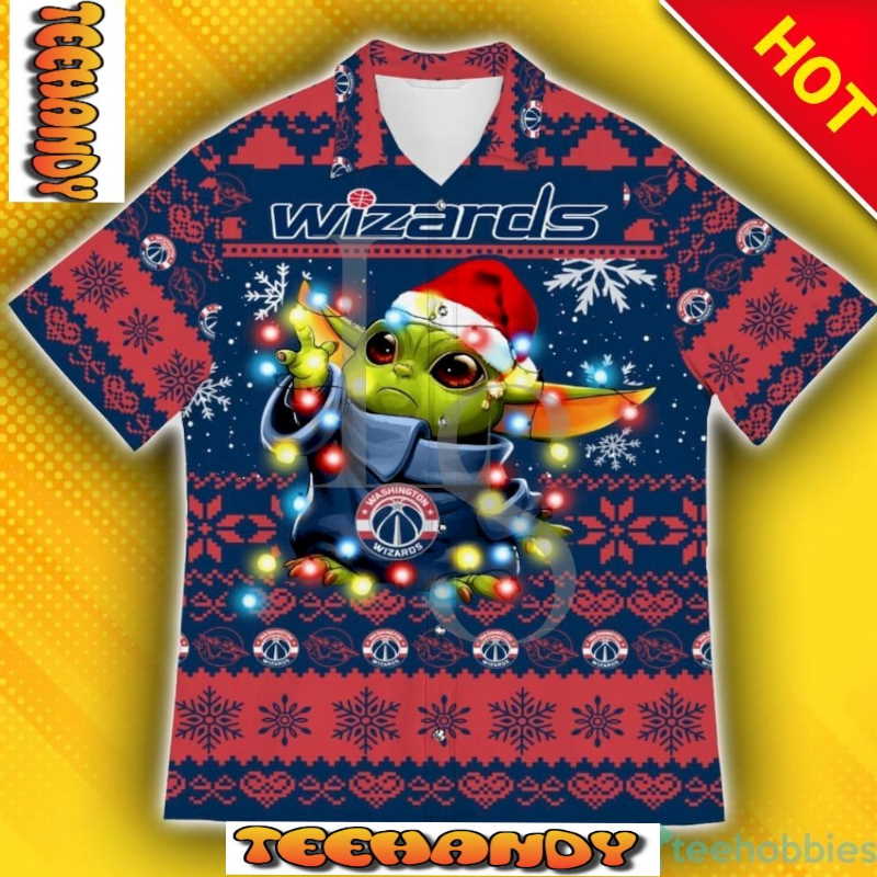 Washington Wizards Baby Yoda Star Wars Christmas Hawaiian Shirt