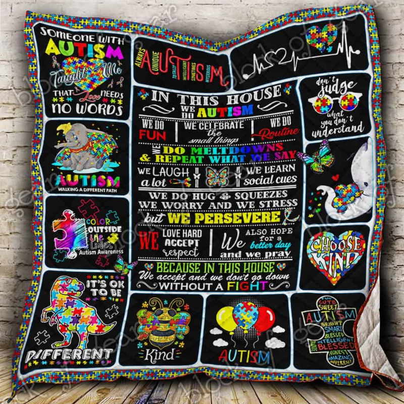 We Do Autism 3D Quilt Blanket