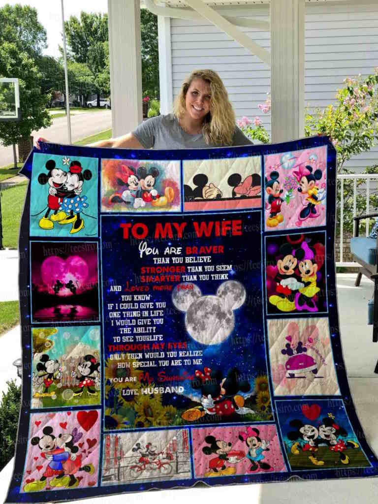 Wife Mickey Minnie 3D Quilt Blanket