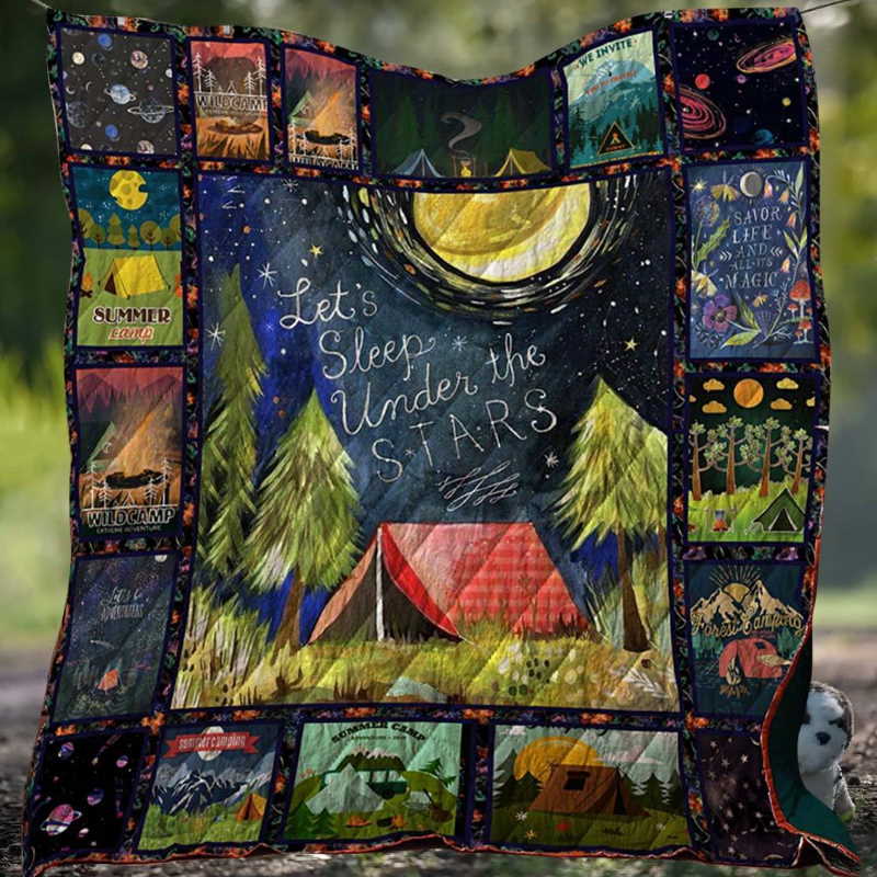 Wild Camping 3D Customized Quilt Blanket