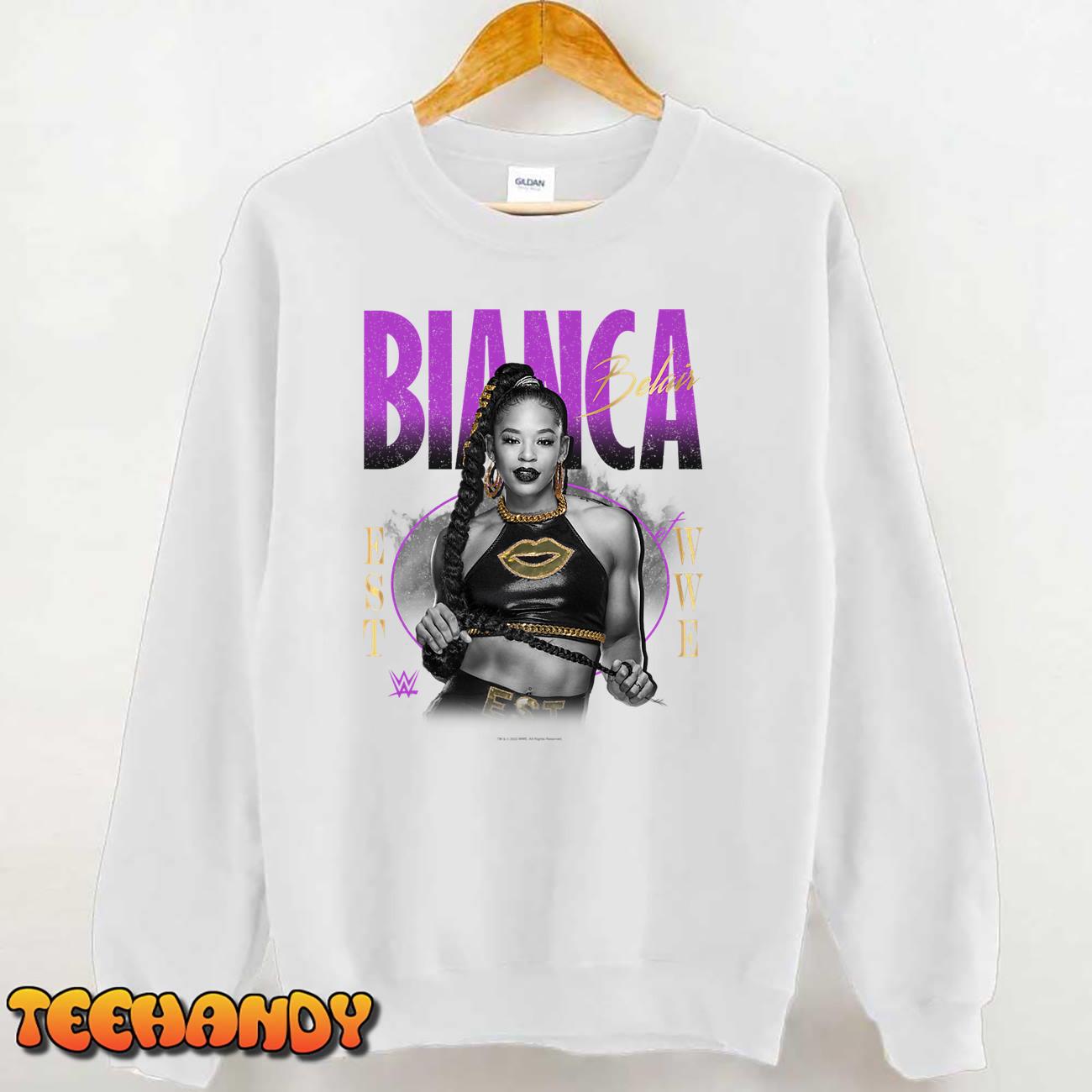 WWE Bianca Belair Distressed Black & White Photo Portrait Premium T-Shirt