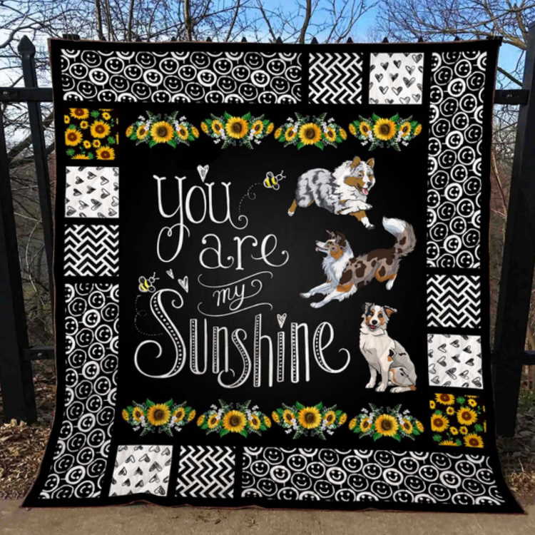 You Are My Sunshine Australian Shepherd 3D Quilt Blanket