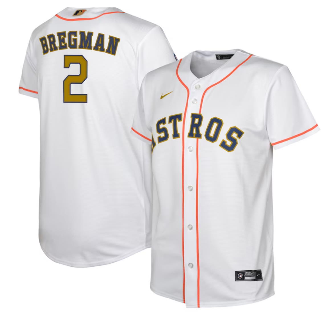 Youth Houston Astros Alex Bregman 2023 Gold Collection Player Jersey
