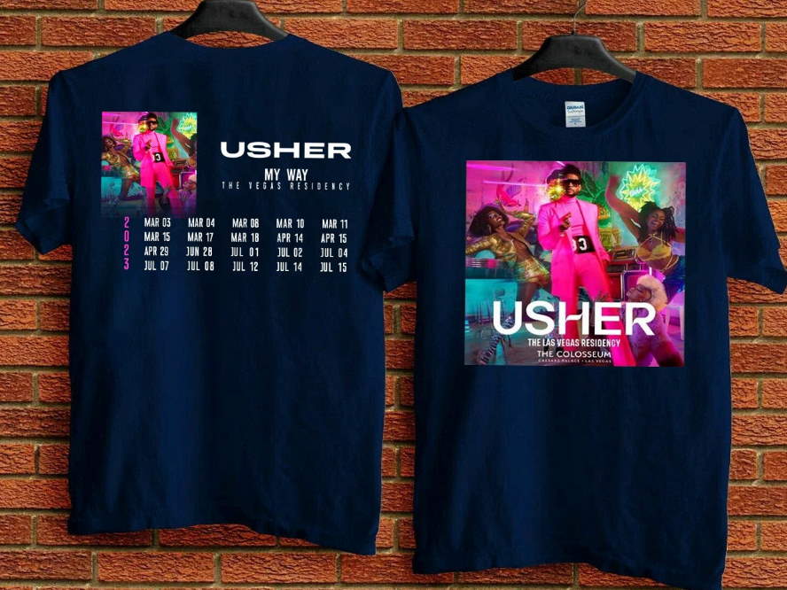 2023 Usher My Way The Vegas Residency Tour T-Shirt, Usher RnB Music Concert 2023 T-Shirt