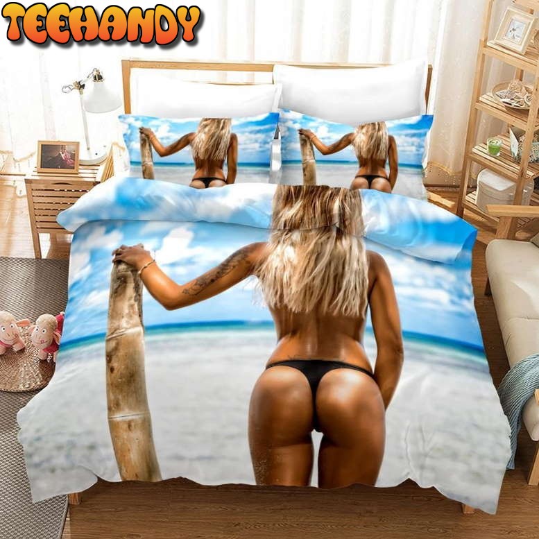 3D Bikini Beauty Beach Bedding Set