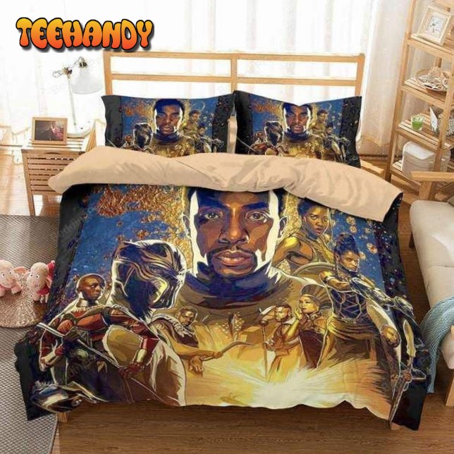 3D Black Panther Digital Portrait Image Bedding Set