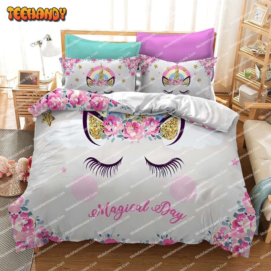 3D Cartoon Magical Day Unicorn Bedding Set