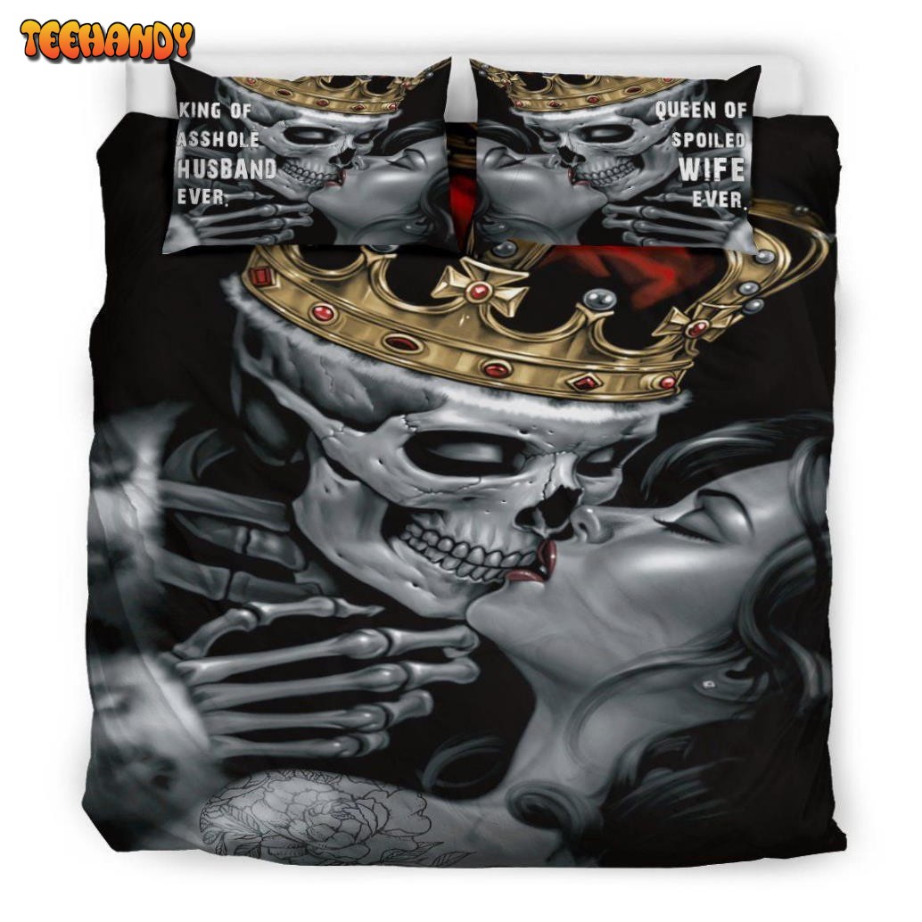 3D Dead Sugar Skull Girl Kissing Skull Bedding Sets