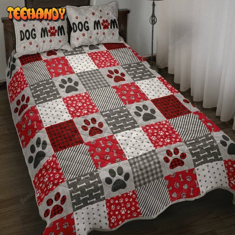 3D Dog Mom Paw Prints Bedding Set