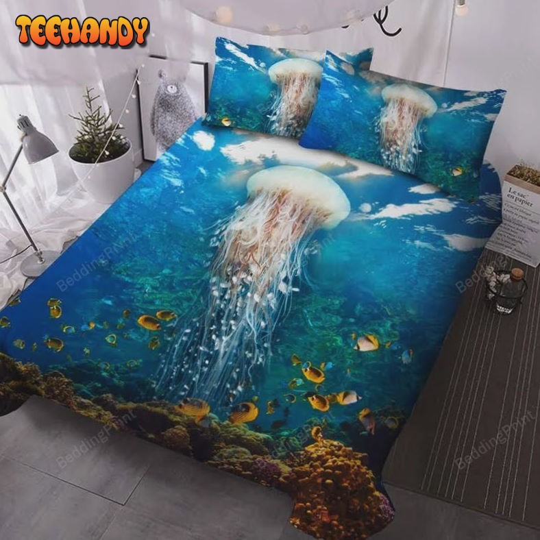 3d Jelly Fish Microfiber No-Fading Bedding Set