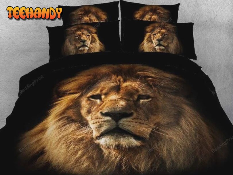 3D Lion Face Pattern Animal Printed Soft Lightweight Bedding Sets