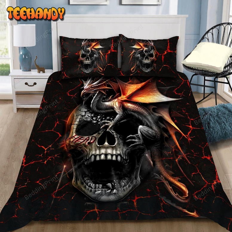 3d Love Dragon Skull Bedding Set