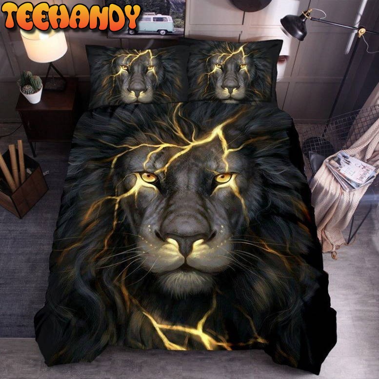 3D Mighty Black Lion Portrait Pattern Bedding Set