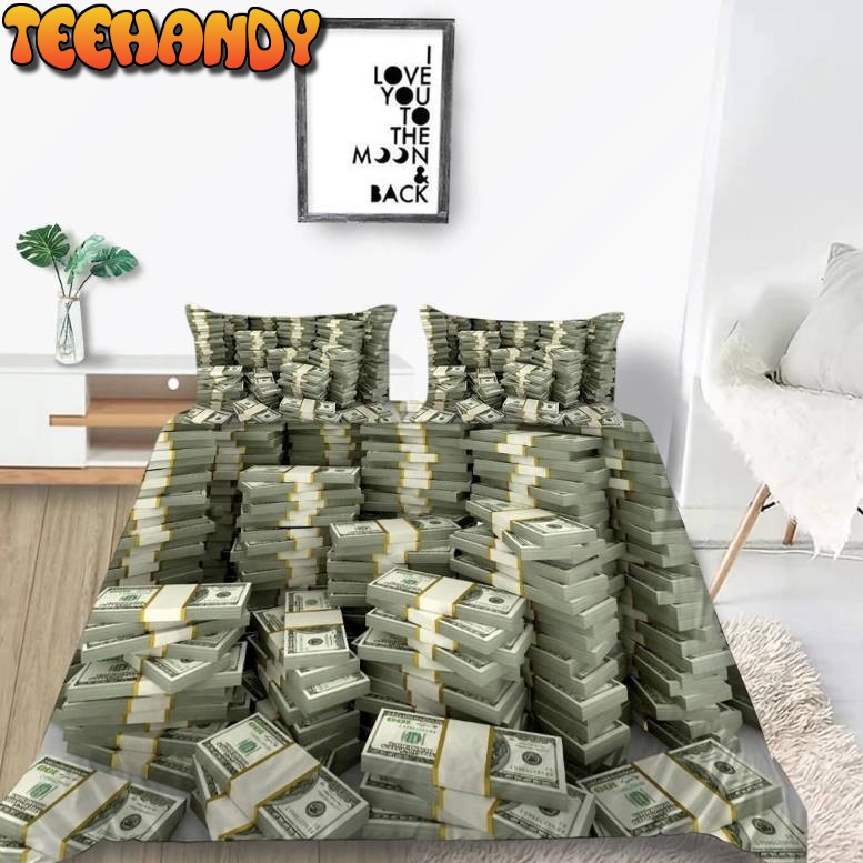 3D Moneystack Love Money Duvet Cover Bedding Set