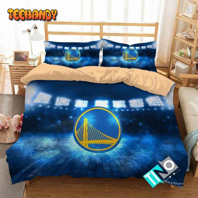 3d Nba Golden State Warriors Logo Bedding Set