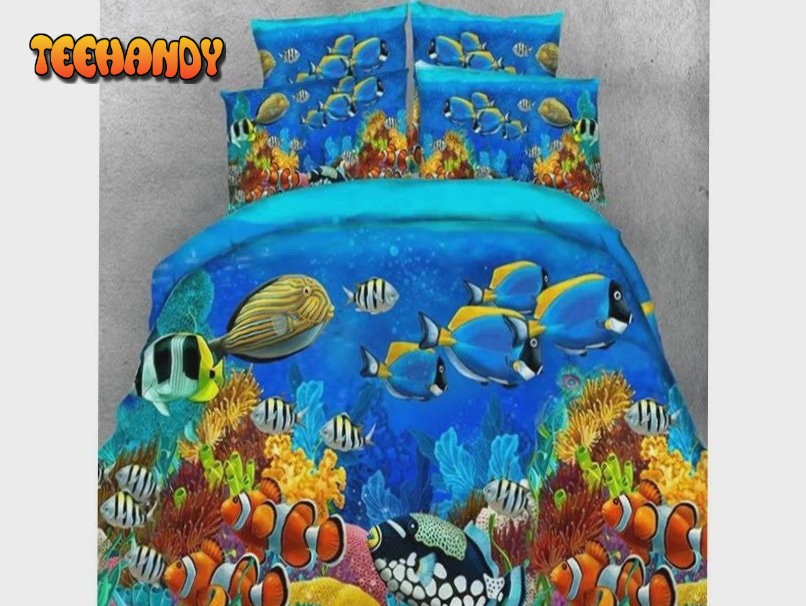 3D Ocean Life Colorful Sea Fish Bedding Set