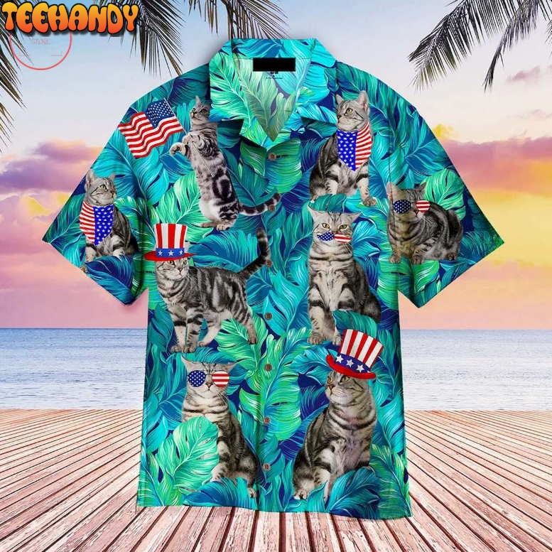 4th Of July Independence Day Cat Lover Hawaiian Shirt