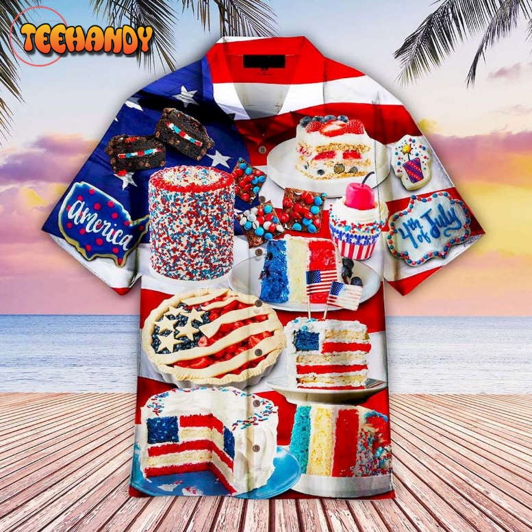 4th of July Patriotic Cake Hawaiian Shirt