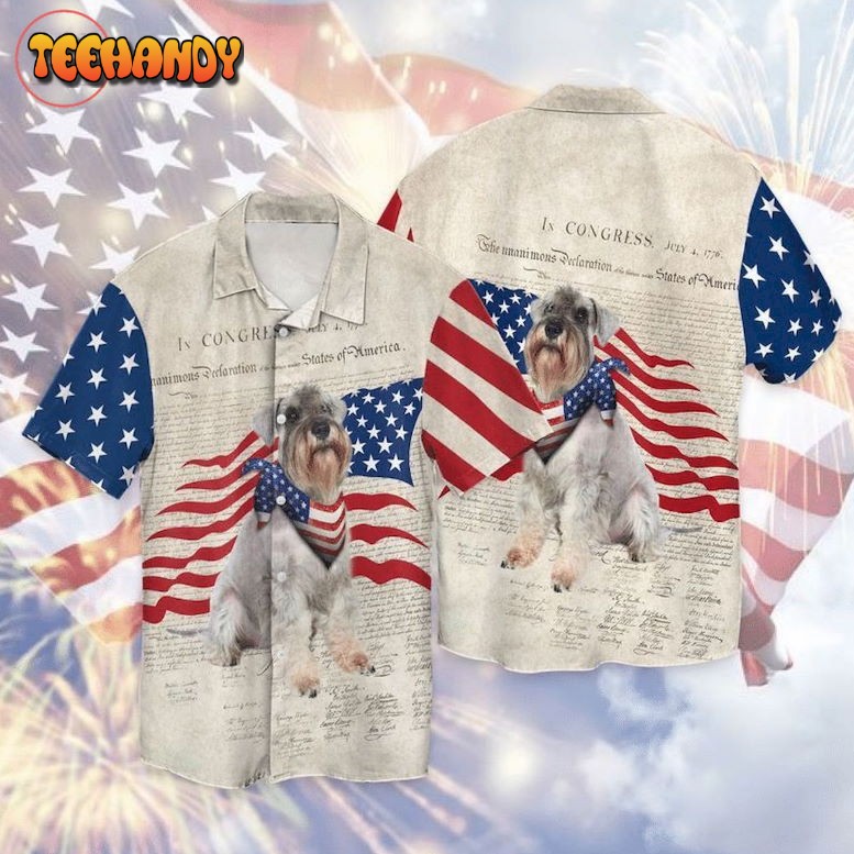 4th Of July Schnauzer Patriotic American Flag Hawaiian Shirt