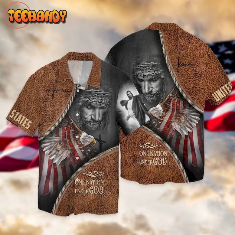 4th Of July United States One Nation Under God Jesus Hawaiian Shirt